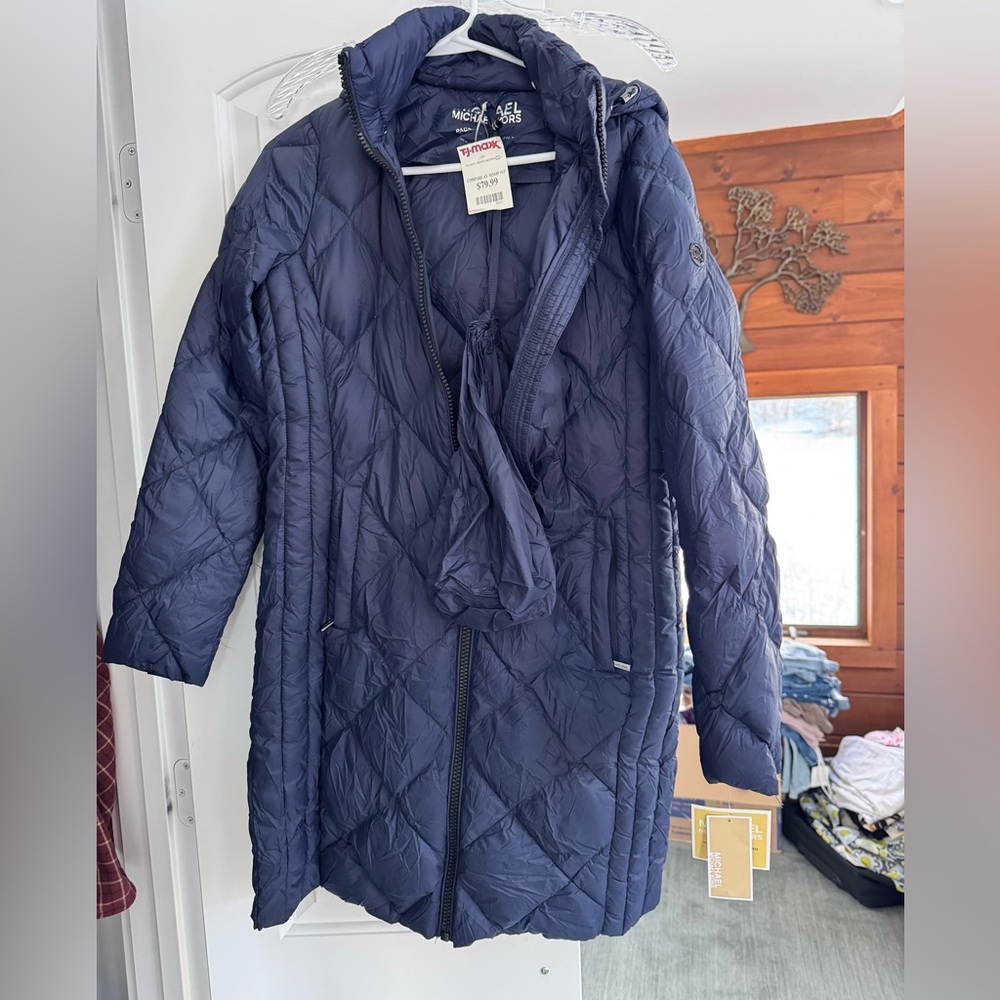 Michael Kors Women's Dark Blue Puffer Coat